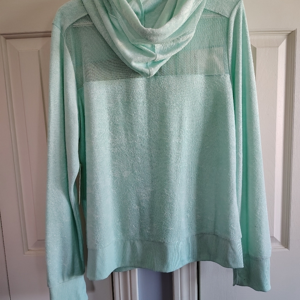 C&C California Heather Mint Terry Zip Hooded Beach Jacket XL - Picture 6 of 12